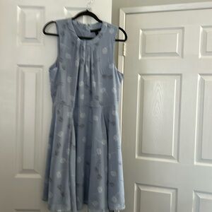 Banana Republic light blue dress size 12 with white flower print.